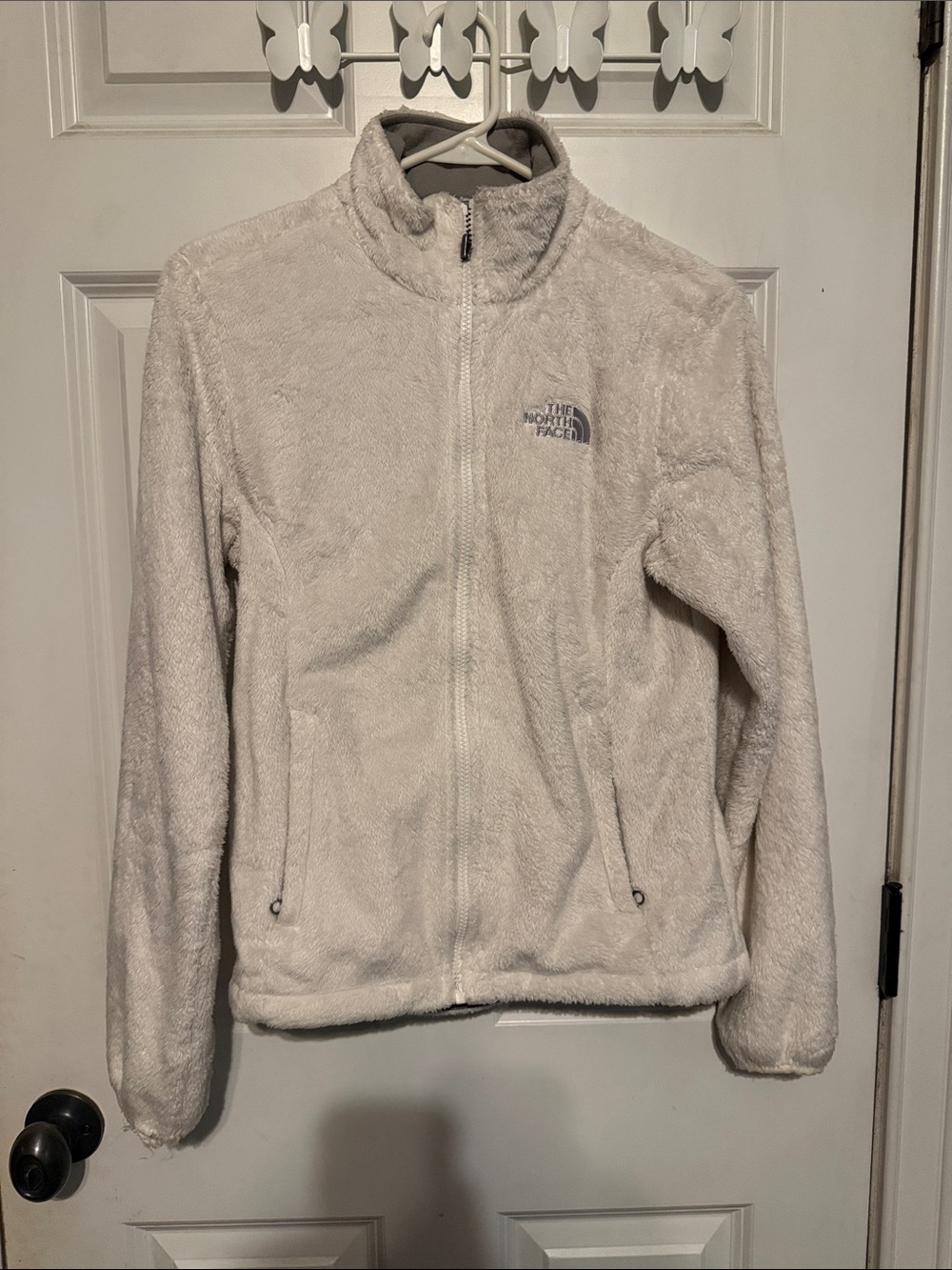 The North Face Women's Cream Plush Full-Zip Teddy Jacket